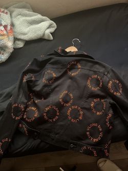 Men's Vlone Rhinestone Denim Jacket for Sale in San Diego Men's Vlone Rhinestone Denim Jacket for Sale in San Diego