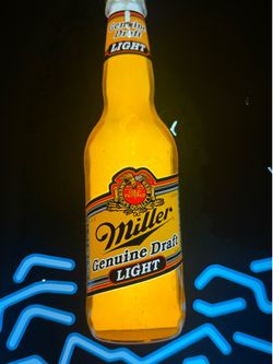 Vintage 1992 miller genuine draft light beer on ice 3D lighted sign bar