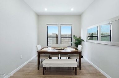 Dining table with 4 chairs and 1 bench