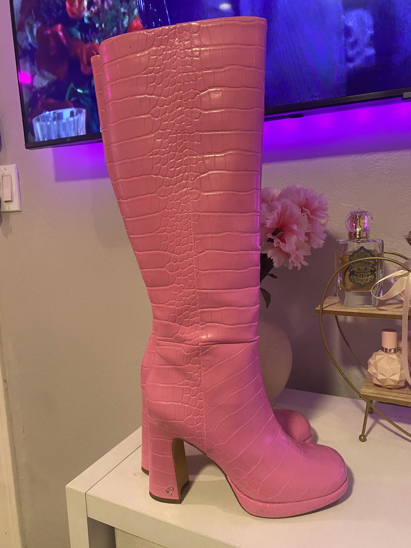 Pink Croc Boots