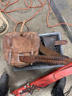 Early 1900’s United States Mail Carrier Bag And Holster