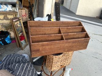 Vintage rattan organizer