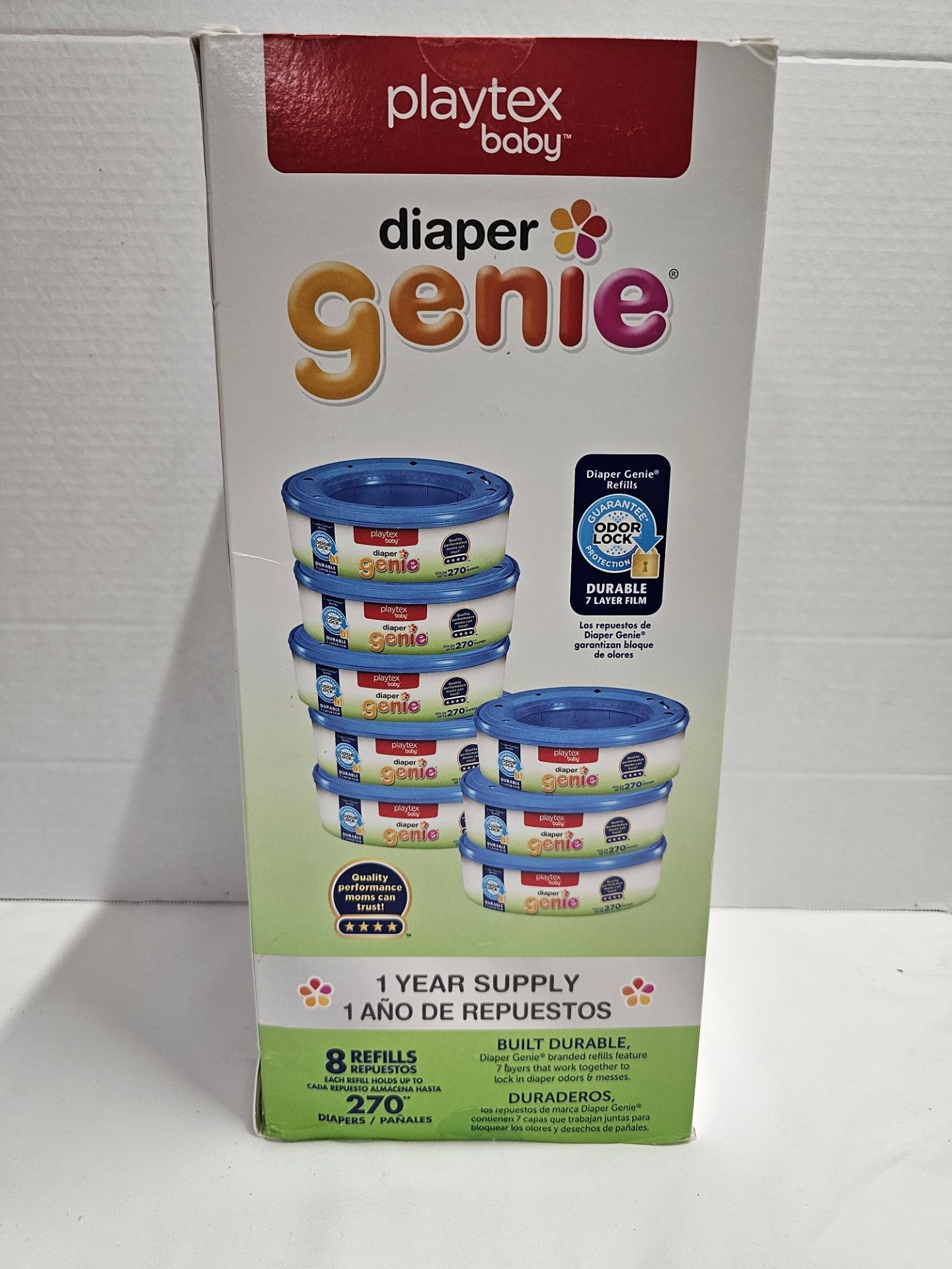 Diaper Genie Diaper Pail Round Refills, Unscented, 8 Pack