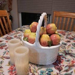 Cute Ceramic Basket Of Apples