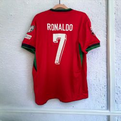 Soccer Jersey Cristiano Ronaldo #7 Portugal Home Red 2024 Eurocup Men Football