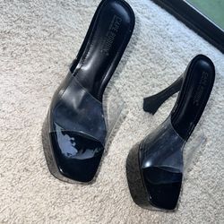 Black Open-Toe Heels