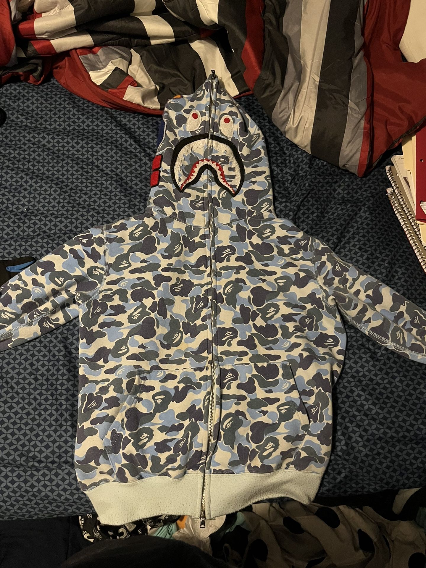 BAPE Light Blue zip Up