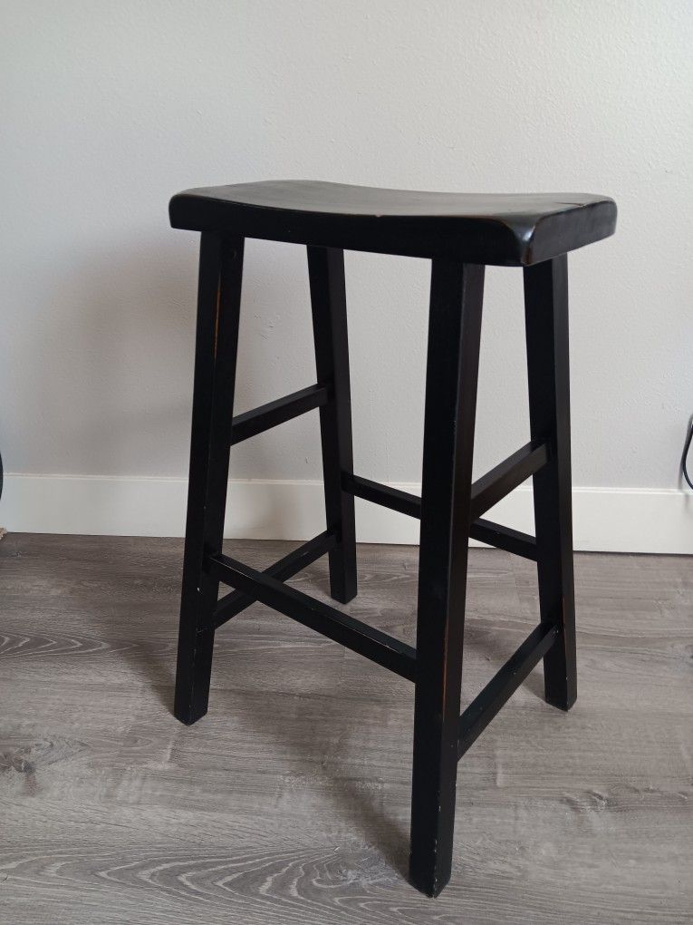 24" Saddle Seat Counter Stool in Antique Black.