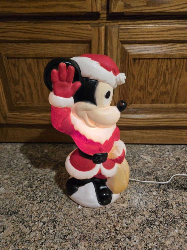 Vintage Mickey Mouse Christmas Blow Mold 