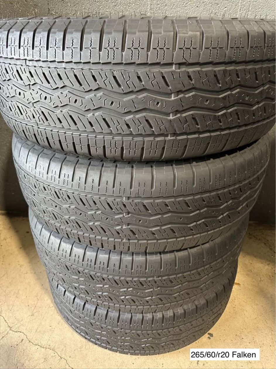 265/60/r20 Falken All Four (4) tires