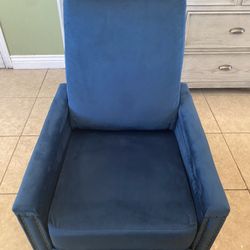New Blue Pushback Recliner Chair. Available