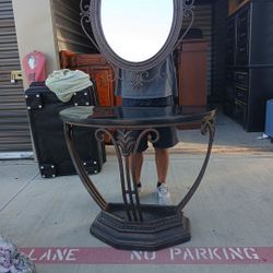 Wall Table Stand With Mirror