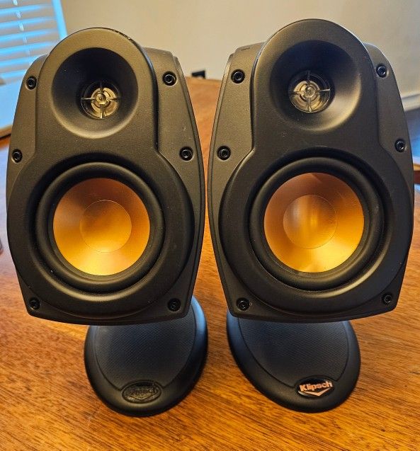 Klipsch RSX-4 BLACK Speakers Sound Excellent.  No grills included. 
$85 O.B.O 