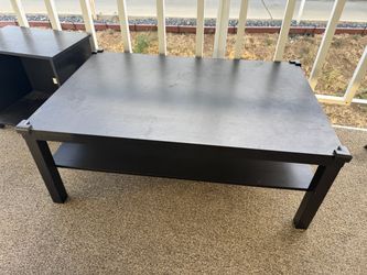 Black Coffee Table with Lower Shelf