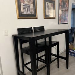 Crate & Barrell High Table + 2 Chairs