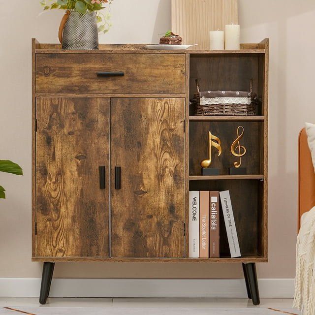 NEW Brown Storage Cabinet w/1 Drawer, 2 Doors, 3 Shelves, Free Standing Cupboard w/4 Legs for Bedroom Home Office **$50 Each**