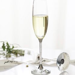NEW - Protocol Crystal Champagne Flutes (Set of 2)