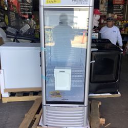 PREMIUM 9.0 cu. ft. Commercial Upright Display Refrigerator Glass Door Beverage Cooler in Silver