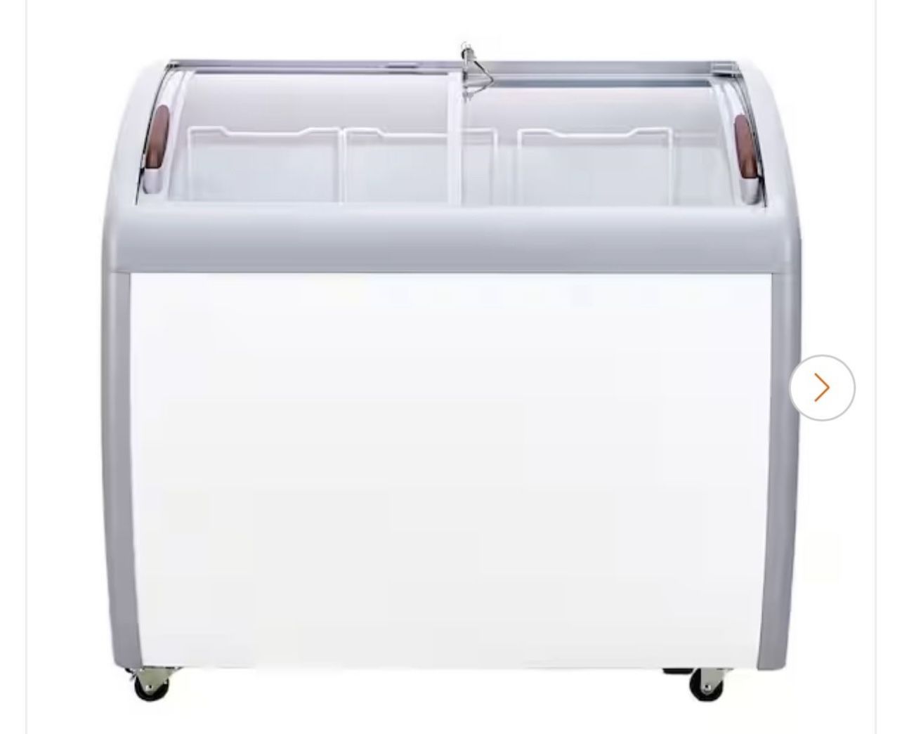 27 in. W 9.3 Cu. ft. Freezer Commercial Ice Cream Display Case Manual Defrost Chest Freezer with Glass Top in White
