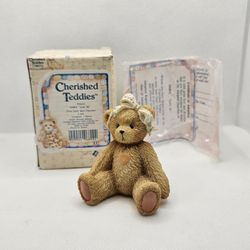 Cherished Teddies SARA figurine Love Ya heart chest 1991 birthday religion 

Mint condition, kept in the box, box has some spots/writing

SARA

THREE 