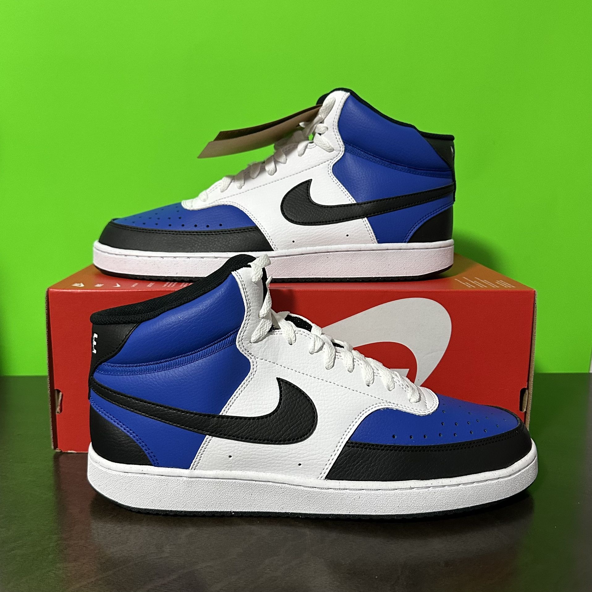 Nike Court Vision Mid Next Nature AF Shoes White Blue FQ8740  display picture 1