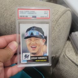 2020 Topps Living Jordan Yamamoto Rookie Graded PSA MINT-9  Baseball Card 