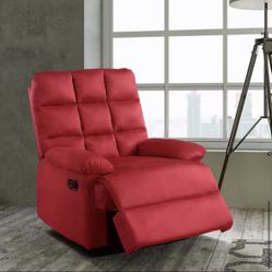 Berenson Red Microfiber Upholstered Manual Recliner