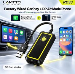 DisplayPort Alt Mode CarPlay Adapter, Wired Phone Mirroring, for Factory Wired CarPlay Touchscreens + DP Alt Mode Phones