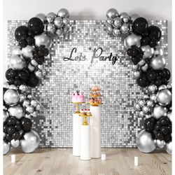 Silver Shimmer Wall Backdrop 36 Panel 6ftX6ft new For Sale