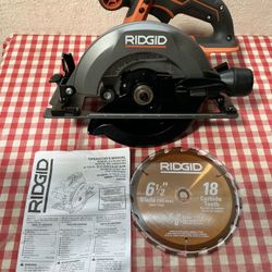 RIDGID. 18V Lithium Ion Cordless 6 -1/2” Circular Saw (Tool Only).