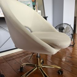 White And Gold Swivel Office Chair
