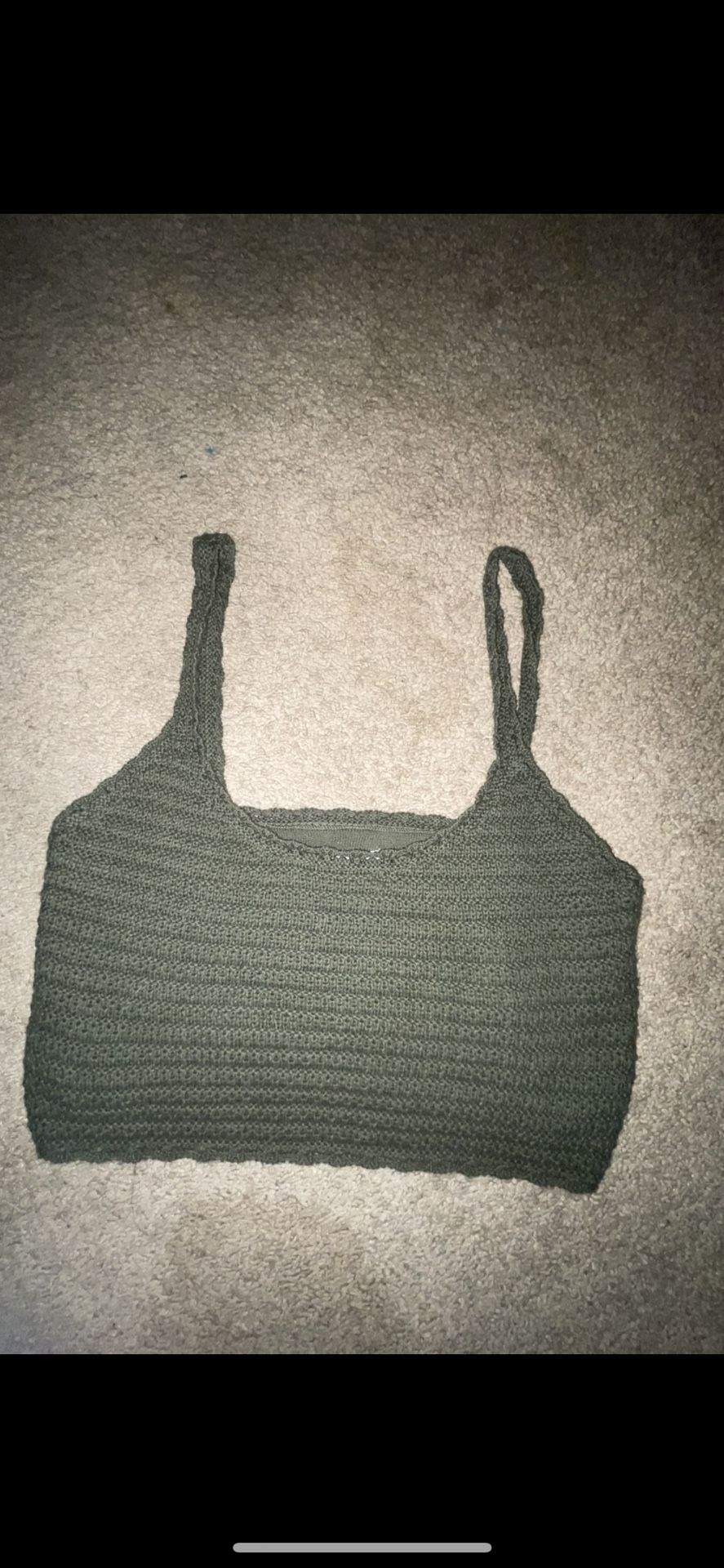 Aerie Dark Green Crochet Crop Top