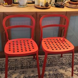 Red Metal Chairs (Option For Table)