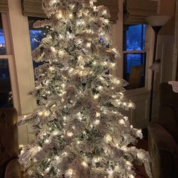 White Christmas Tree with lights 7.2 ft.