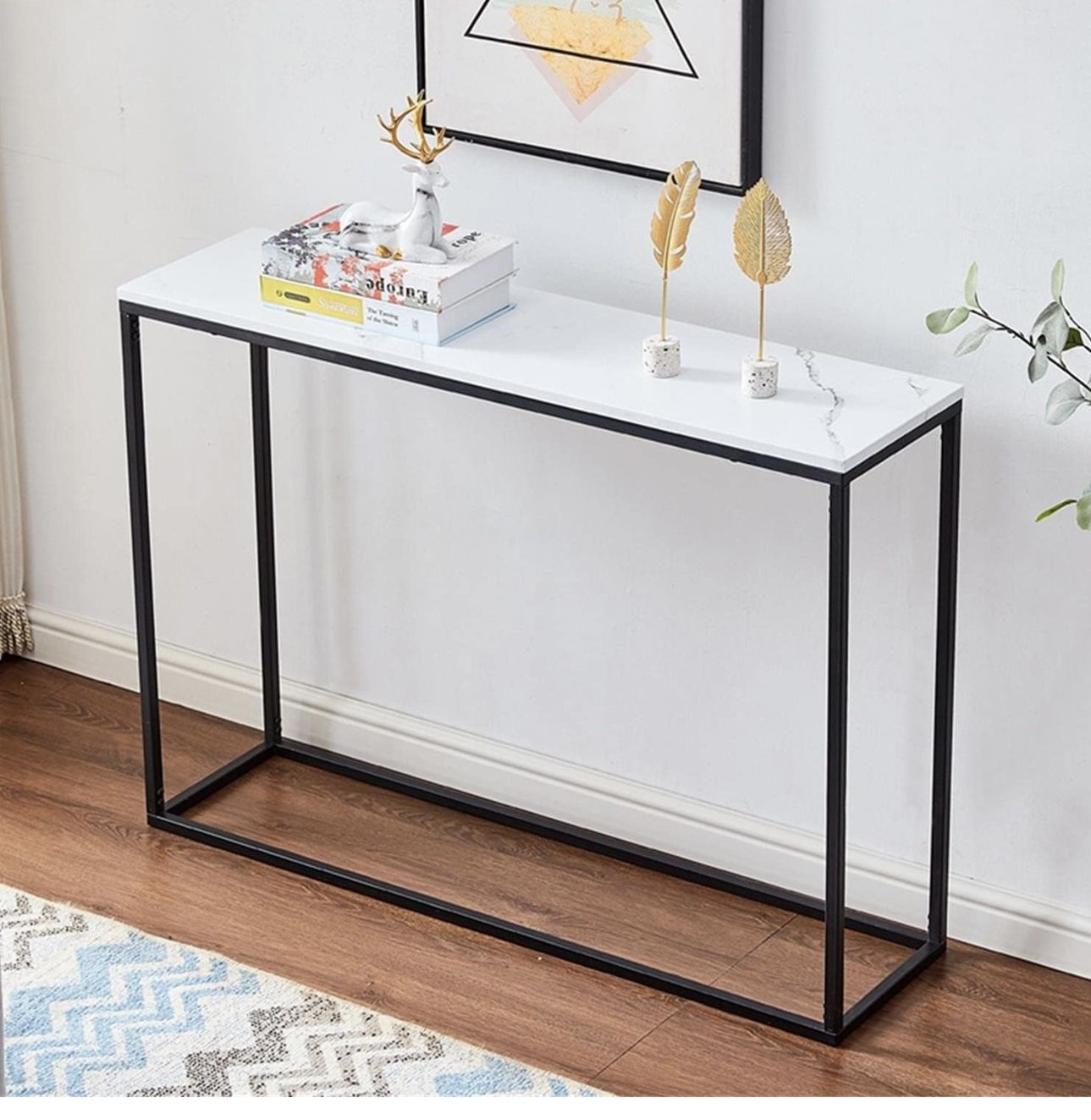 Faux Marble Console Table, Entryway Sofa Table