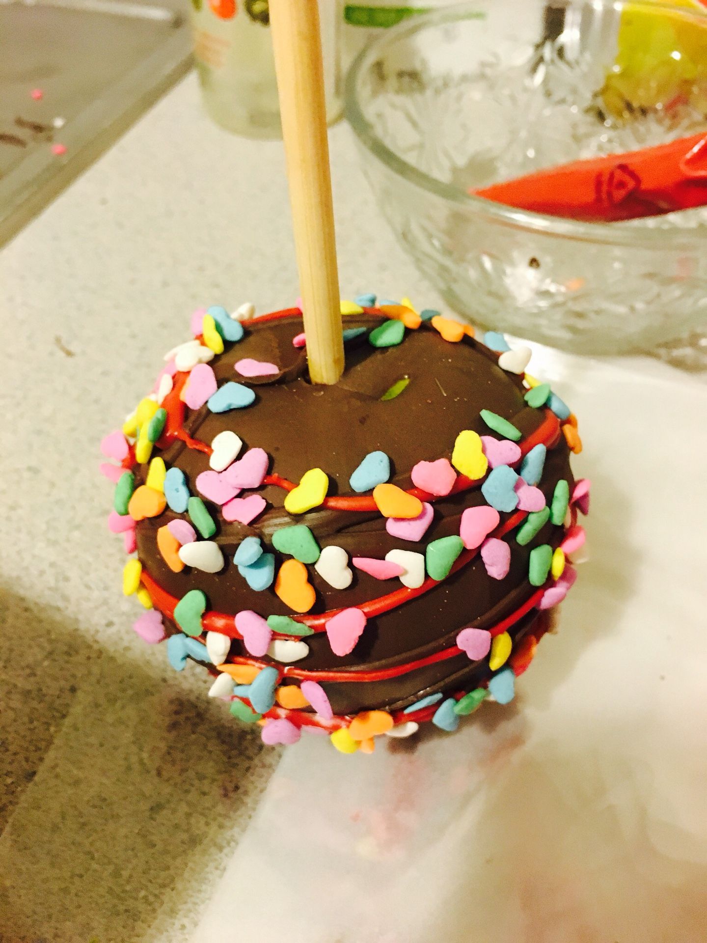 chocolate and chamoy apple