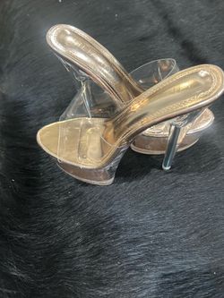 platform, clear, heel rose, gold soleLiliana stripper like heels platform, clear, heel rose, gold soul