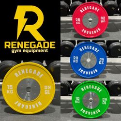 New Renegade 140 Kg Competition Olympic Bumper Plate Set Free Delivery 🚚 