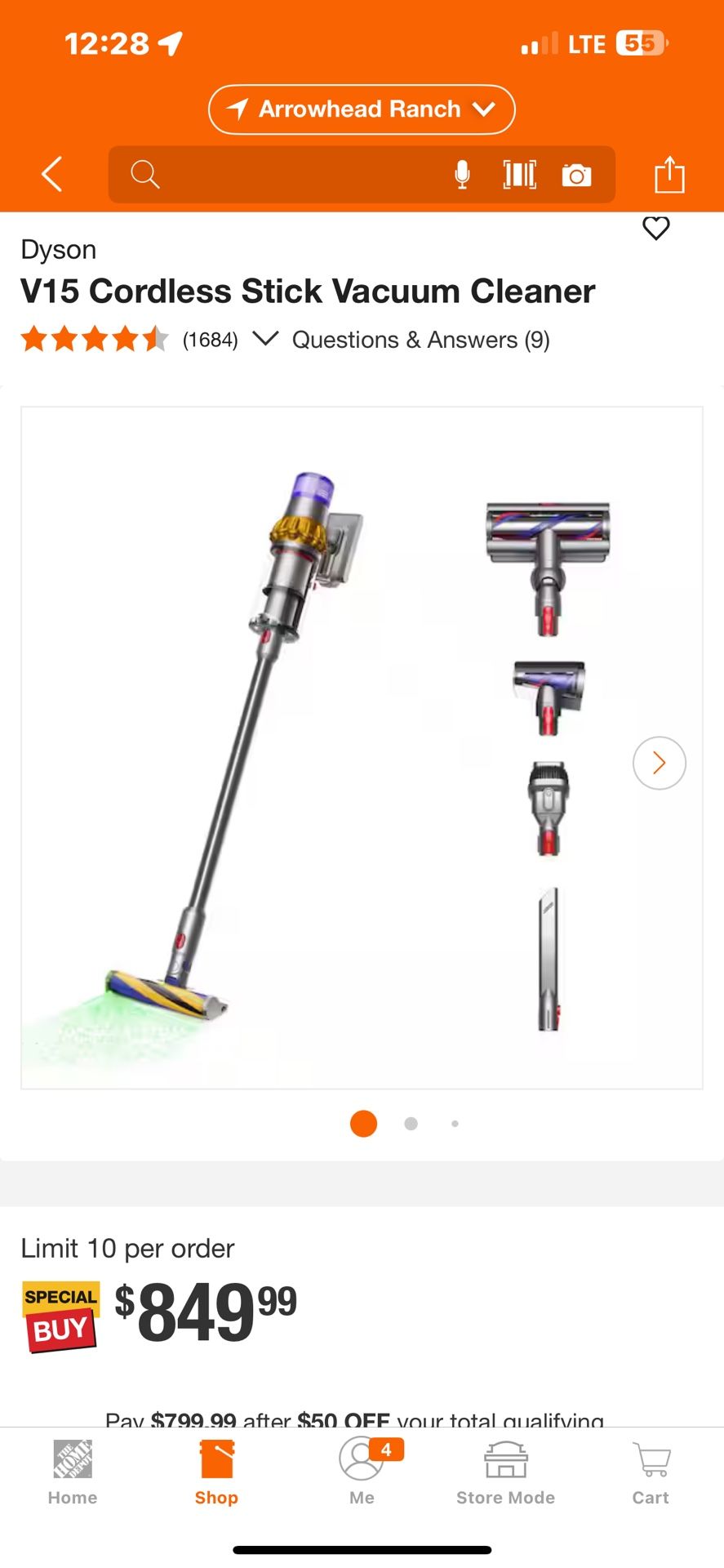 Dyson V15 Cordless Stick Vacuum Cleaner