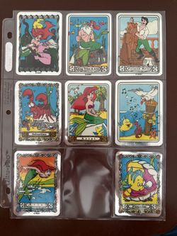 1990 KODAK DISNEY “LITTLE MERMAID” Vending Machine Foil Sticker Card Lot: (8)Cards. Mint!!!😎