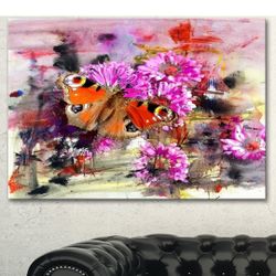 Designart Pink Flowers and Cute Butterflies Canvas Artwork, 12" H x 20" W x 1" D 1P

￼

￼


