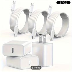 iPhone Fast Charger 3-Pack 20W PD USB C Wall Charger 6FT Fasting Charger Adapter iPhone 14/14 Pro Max/13 Pro/13/12 Mini/12 Pro Max/11 Pro Max/Xs and i