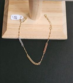 14k gold tri color bracelet 7 inch