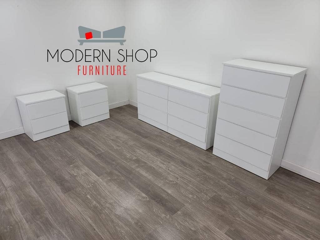 DRESSER, CHEST AND TWO NIGHSTANDS