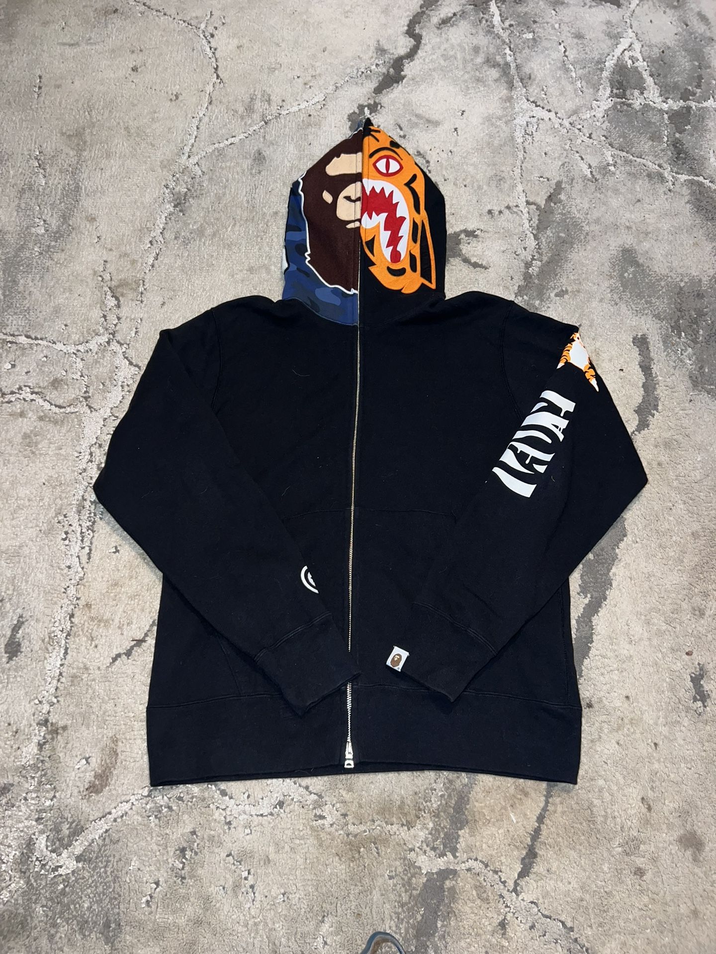 Bape 2nd Ape Tiger Full Zip Hoodie Navy Camo 🫐