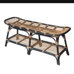 LOW PRICE MOVING- BOHO NWT $329 + TAX + $150 SHIPPING RATTAN BENCH