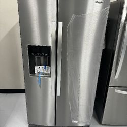 Refrigerator Staniless Steel NEW Whirlpool Side by Side 