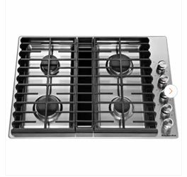 KitchenAid 30 in. Gas Downdraft Cooktop in Stainless Steel with 4 Burners