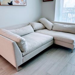 100% Linen and Feather Sectional Armchair Perfect Condition!