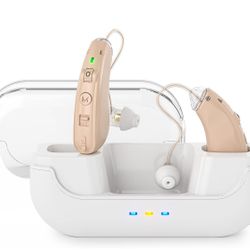 Hearing Aids, Rechargeable Hearing Aid for Seniors Adults with Noise Cancelling, Digital Invisible Hearing Amplifier with Volume Control, Portable Cha